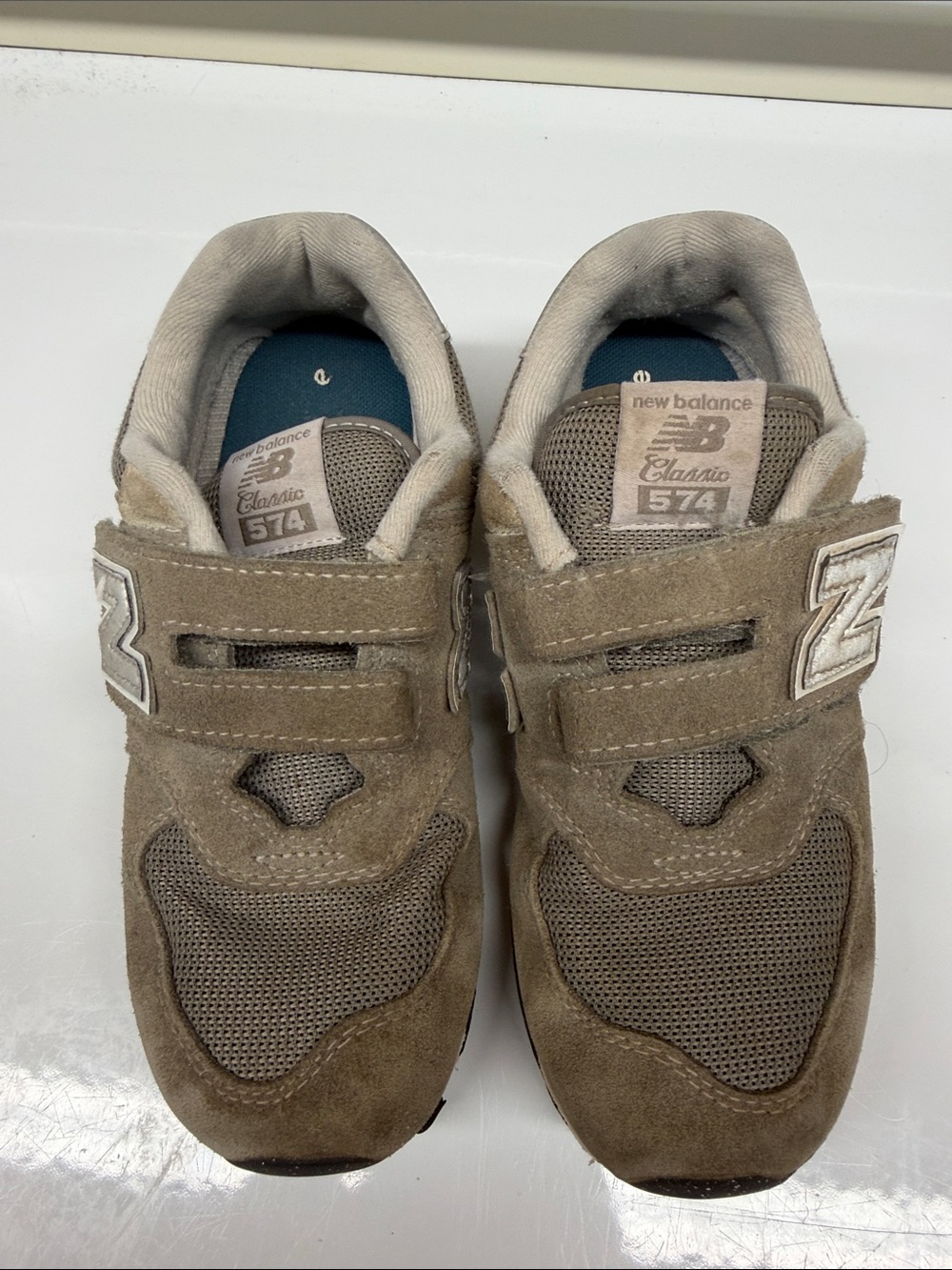 New Balance Kids Hook-and-Loop Sneakers in Taupe